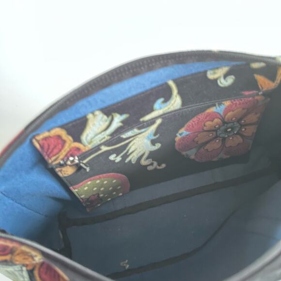 Longchamp Vintage Floral Velvet Canvas Hobo Bag Purse RARE - Picture 10 of 10